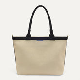 The Lightweight Zip Tote - Black and White Raffia-Knit