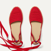 The D'Orsay Espadrille - Bright Red Crochet