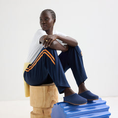 The Casual Clog - Blue Raffia-Knit
