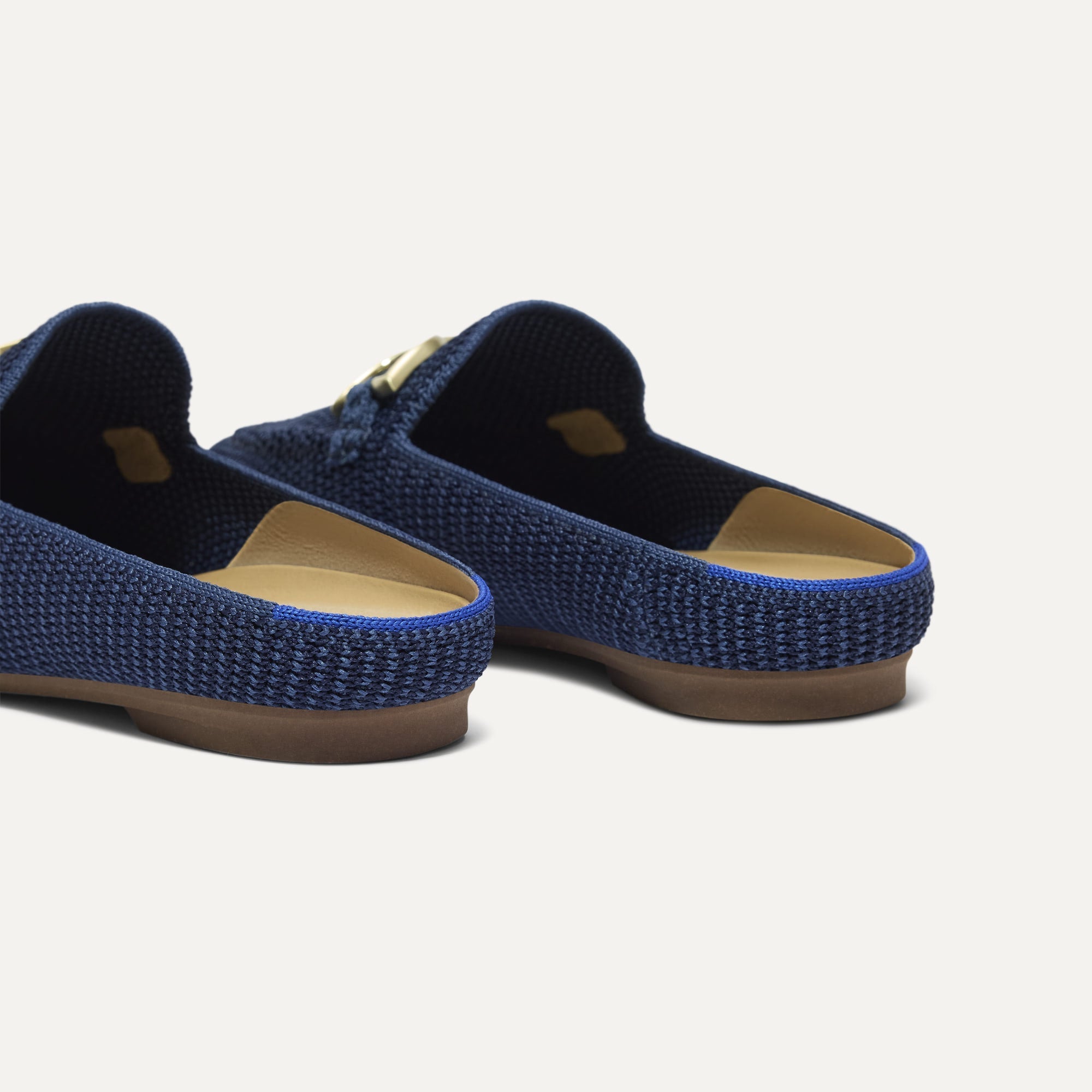The Double Bit Loafer Mule - Blue Raffia-Knit