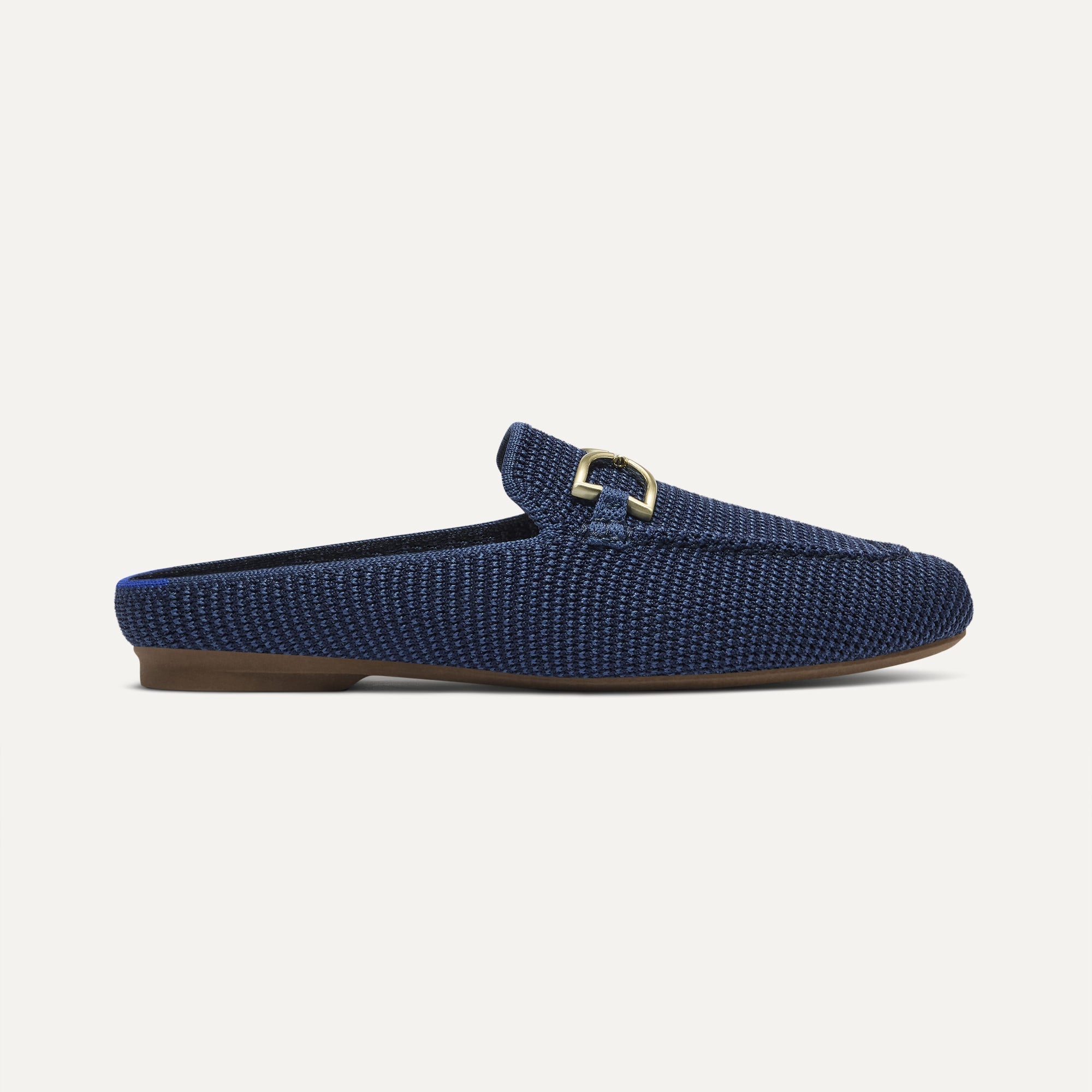 The Double Bit Loafer Mule - Blue Raffia-Knit