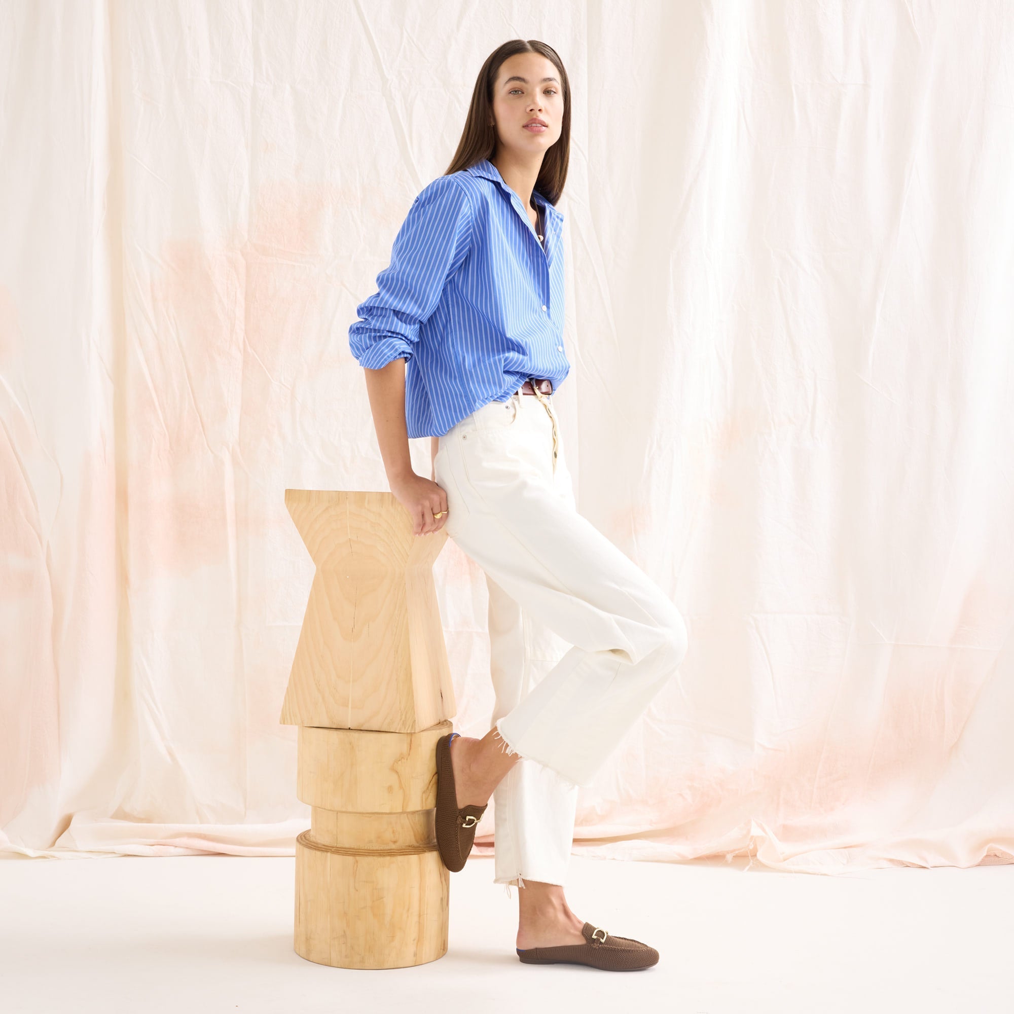 The Double Bit Loafer Mule - Cinnamon Raffia-Knit