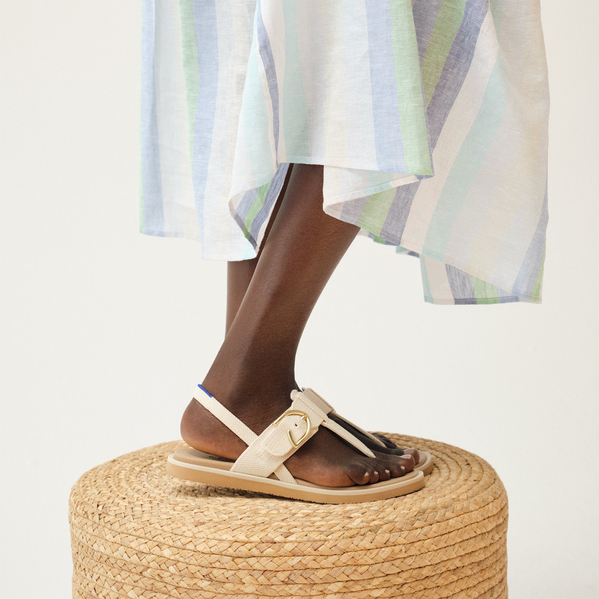 The T–Strap Sandal - Cream Puff