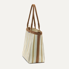 The Lightweight Zip Tote - Sunbeam Market Stripe