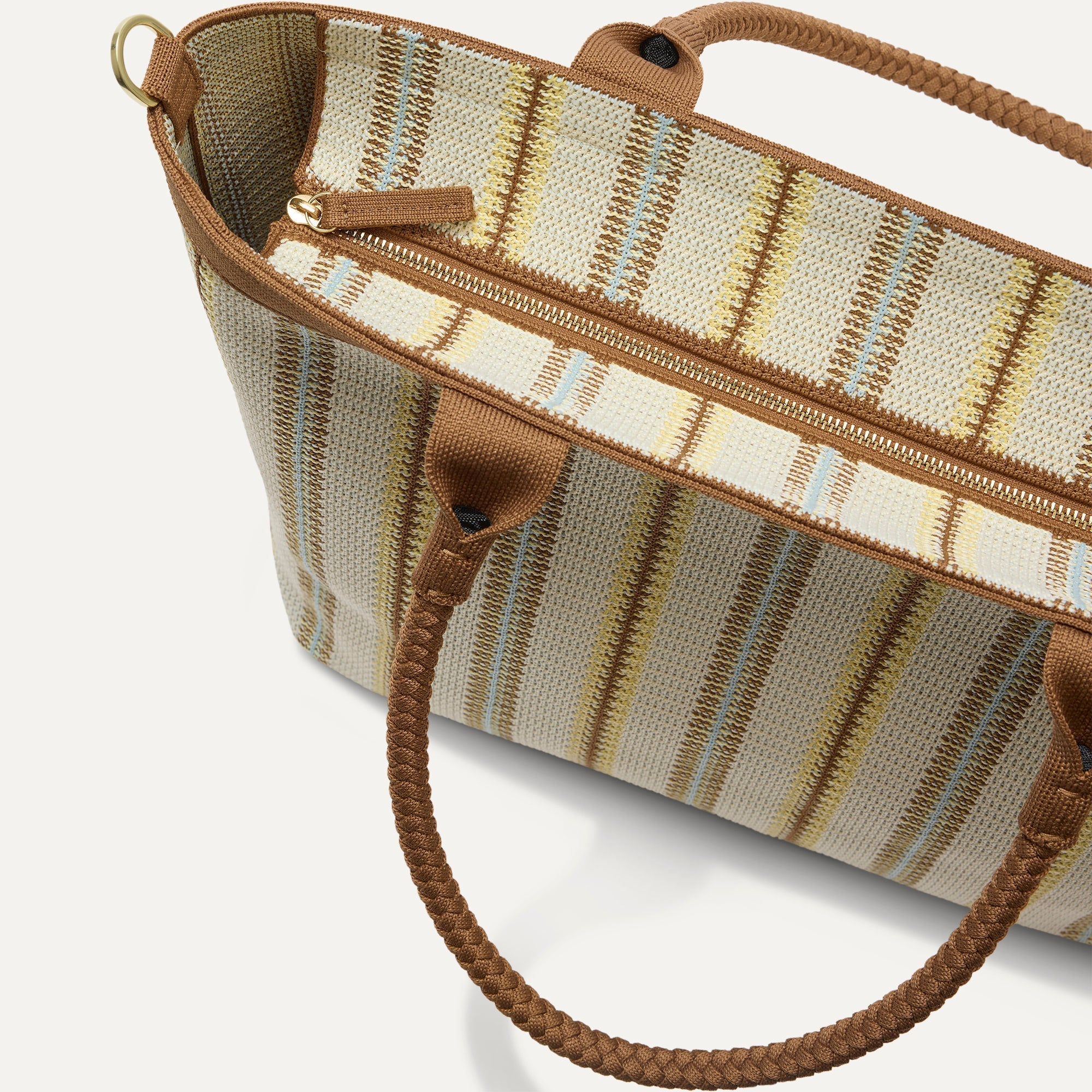 The Lightweight Zip Tote - Sunbeam Market Stripe