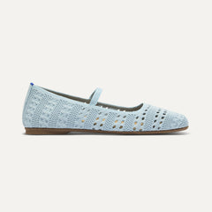 The Max Square Mary Jane - Powder Blue Crochet