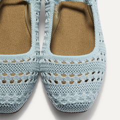 The Max Square Mary Jane - Powder Blue Crochet