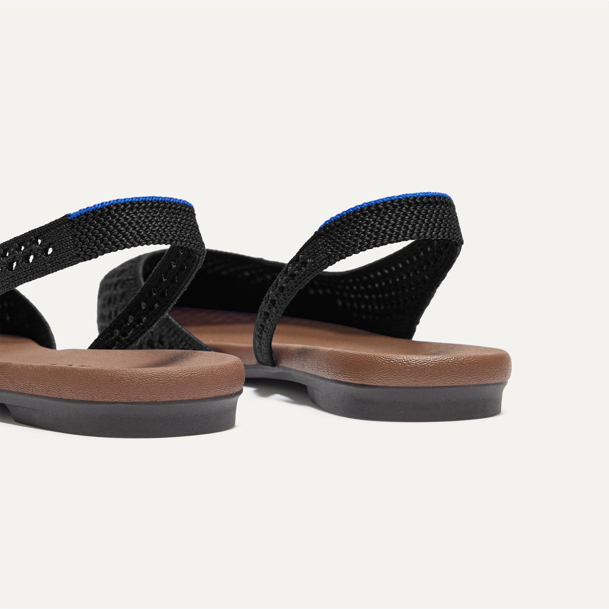 The Almond Slingback - Black Mesh