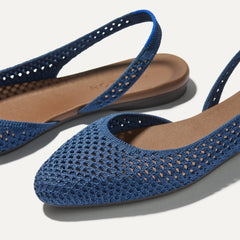 The Almond Slingback - Deep Sea Mesh