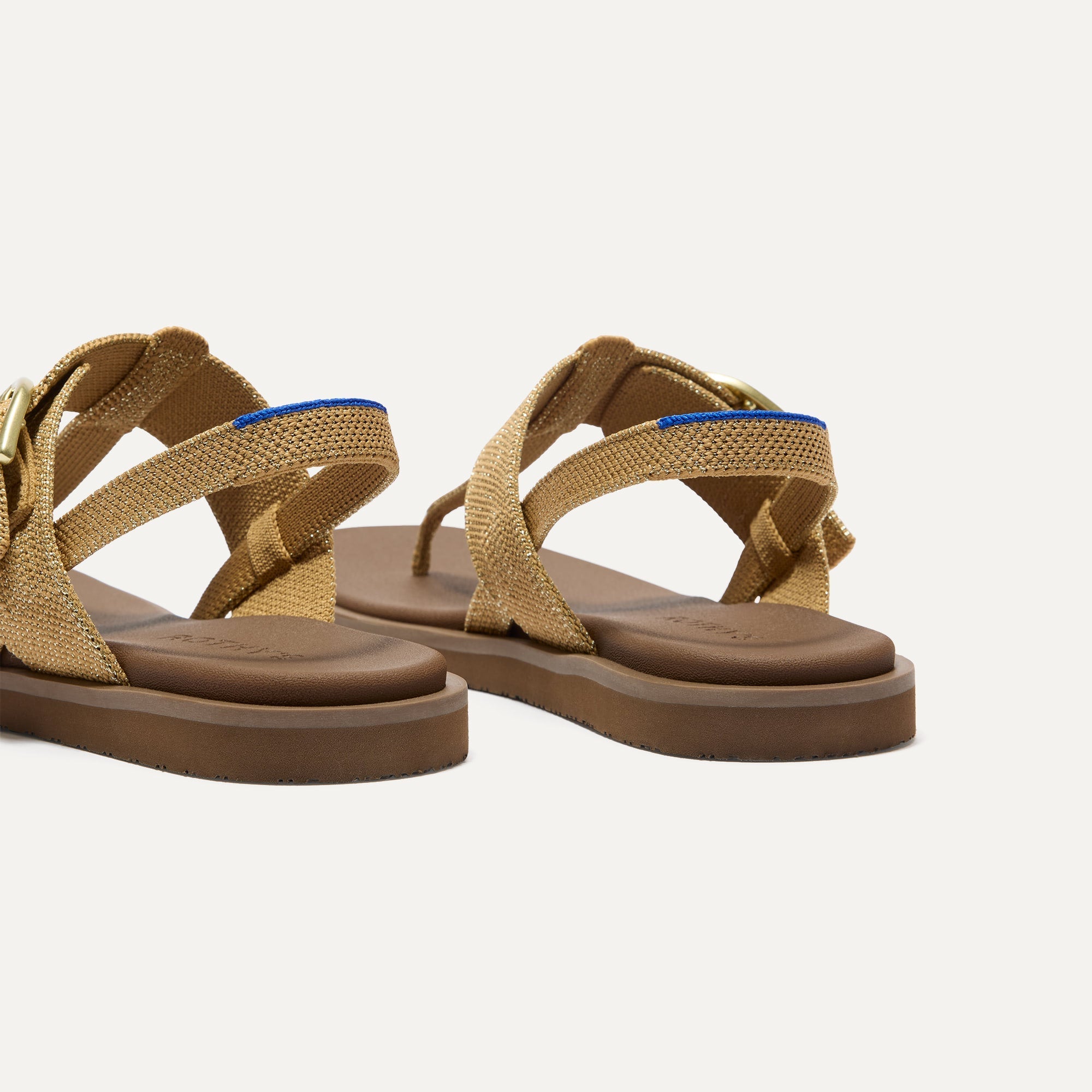 The T–Strap Sandal - Metallic Golden Sun