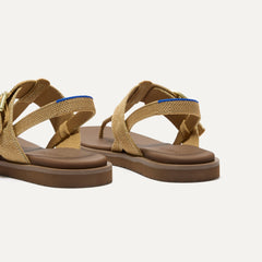 The T–Strap Sandal - Metallic Golden Sun