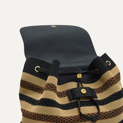 The Cinch Backpack - Mocha Stripe Crochet
