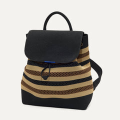 The Cinch Backpack - Mocha Stripe Crochet