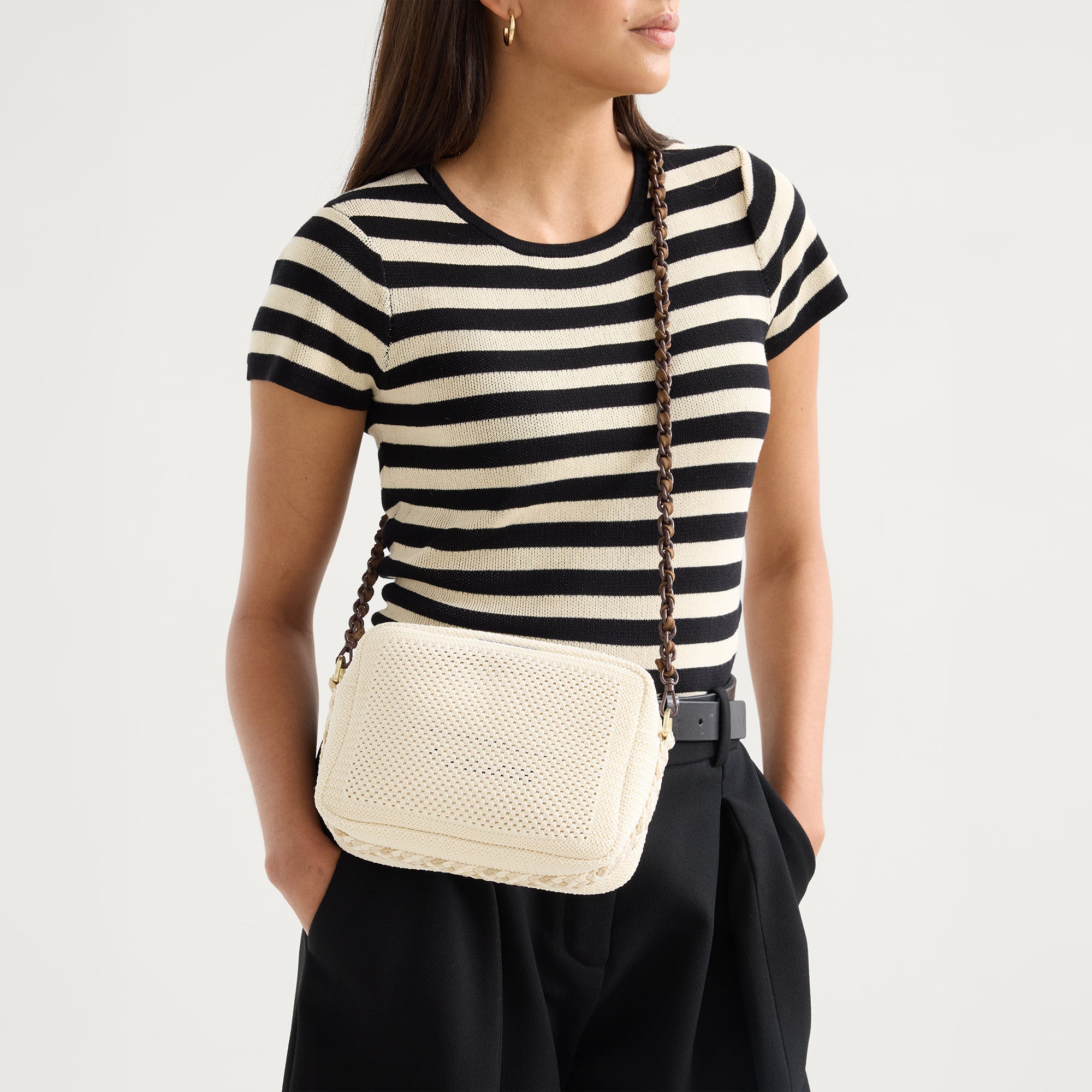 The Crossbody Strap - Espresso Chain-Knit