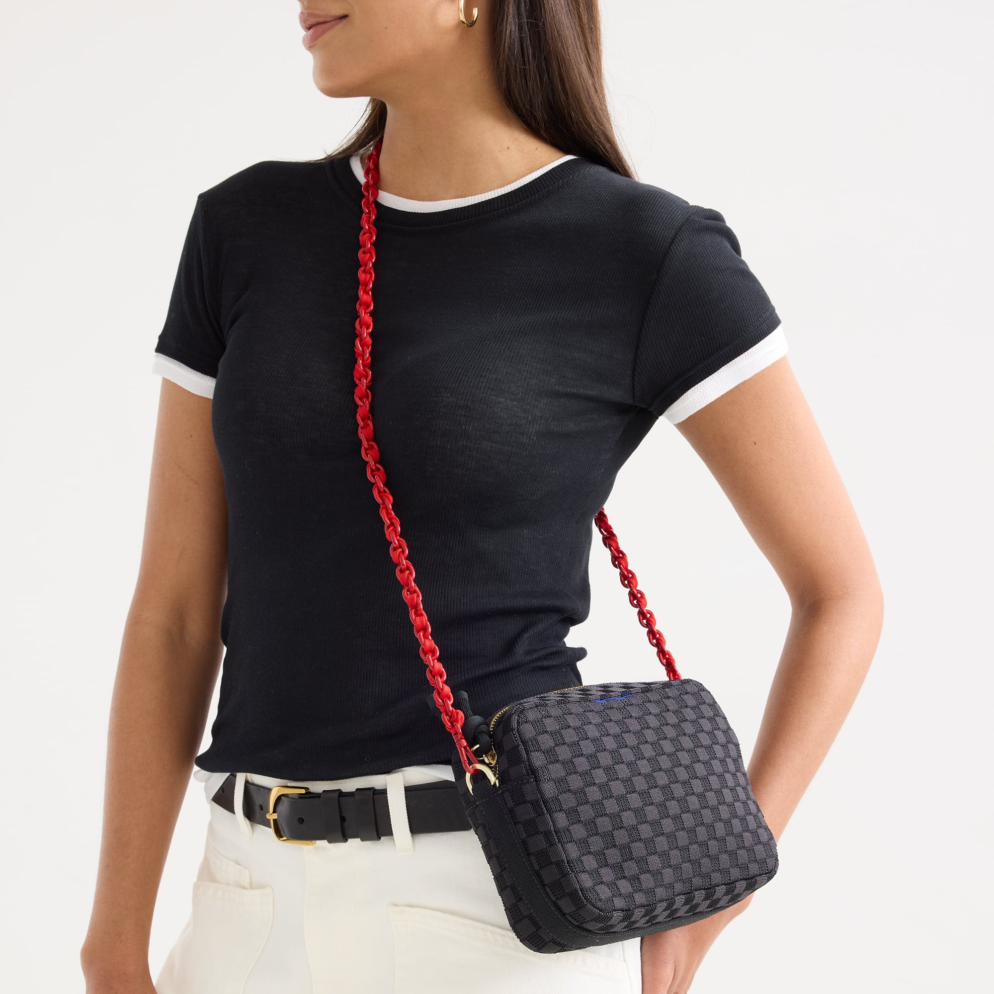 The Crossbody Strap - Scarlet Chain-Knit
