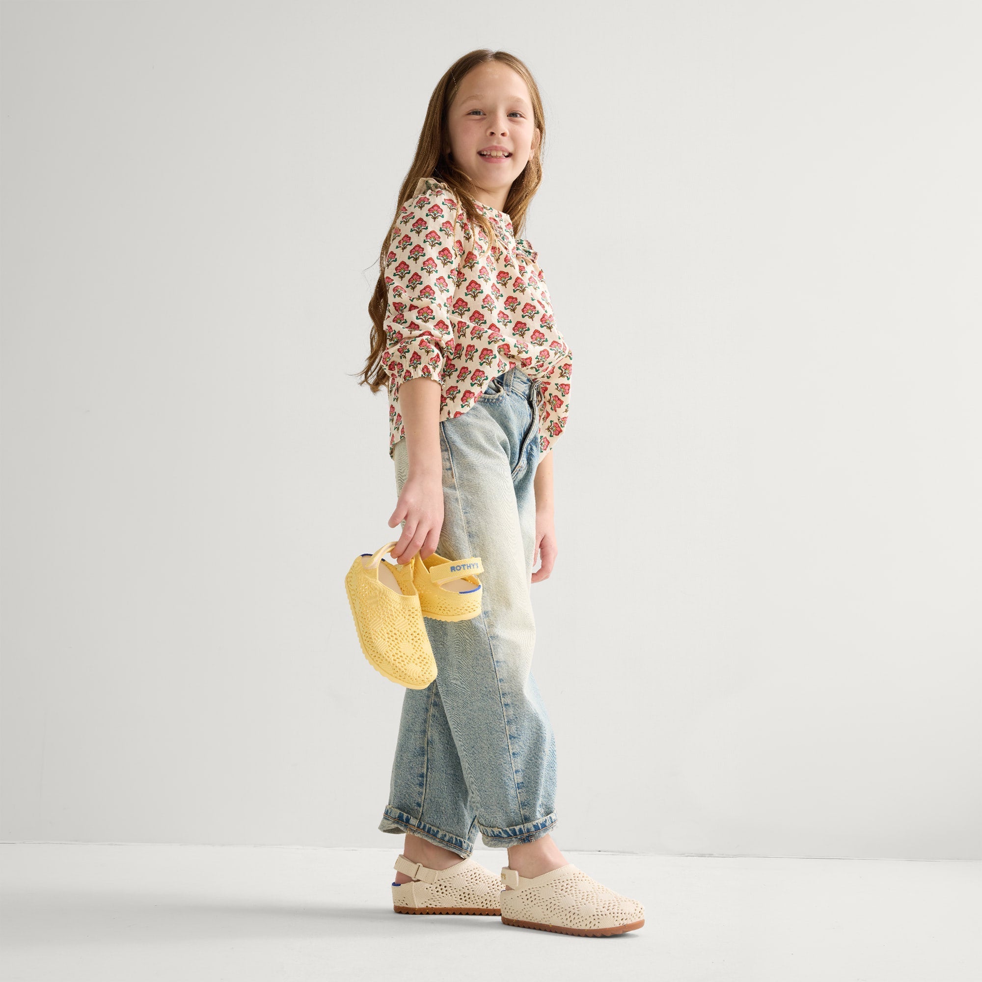 The Kids Clog - White Crochet