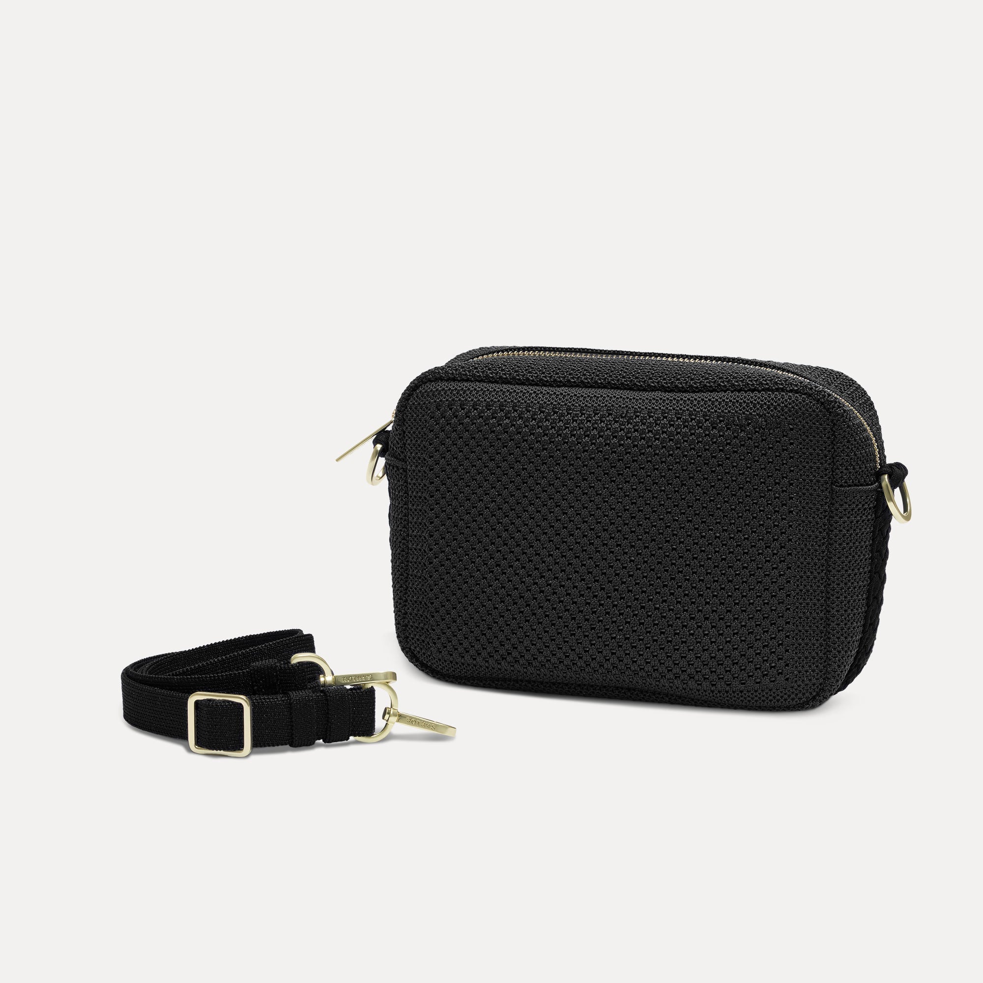 The Crossbody Camera Bag - Black Licorice Open-Knit