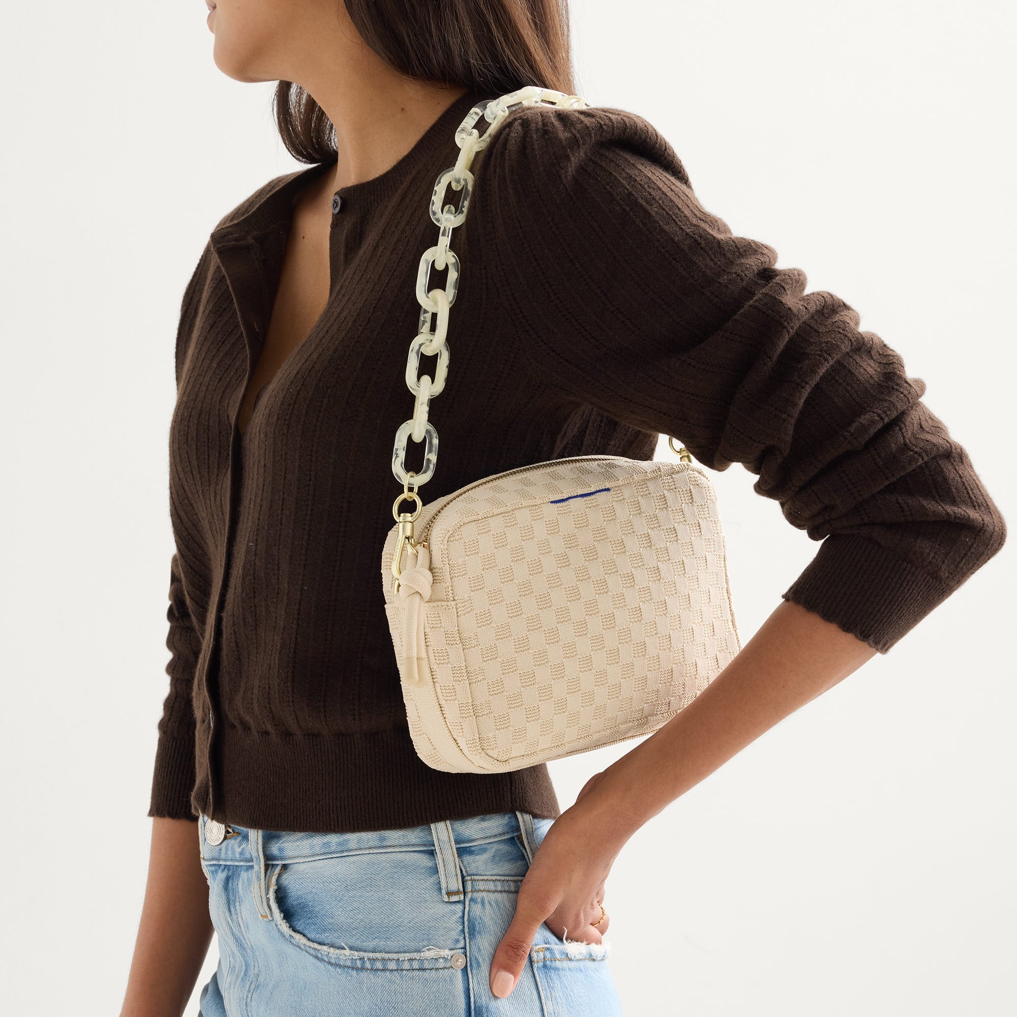 The Shoulder Strap - Opal White Chain