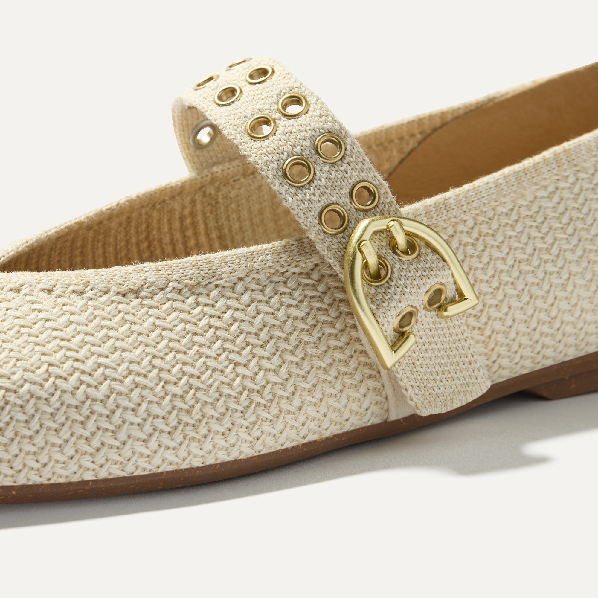 The Max Buckle Mary Jane - Cream Woven