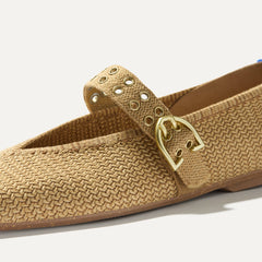 The Max Buckle Mary Jane - Tan Woven
