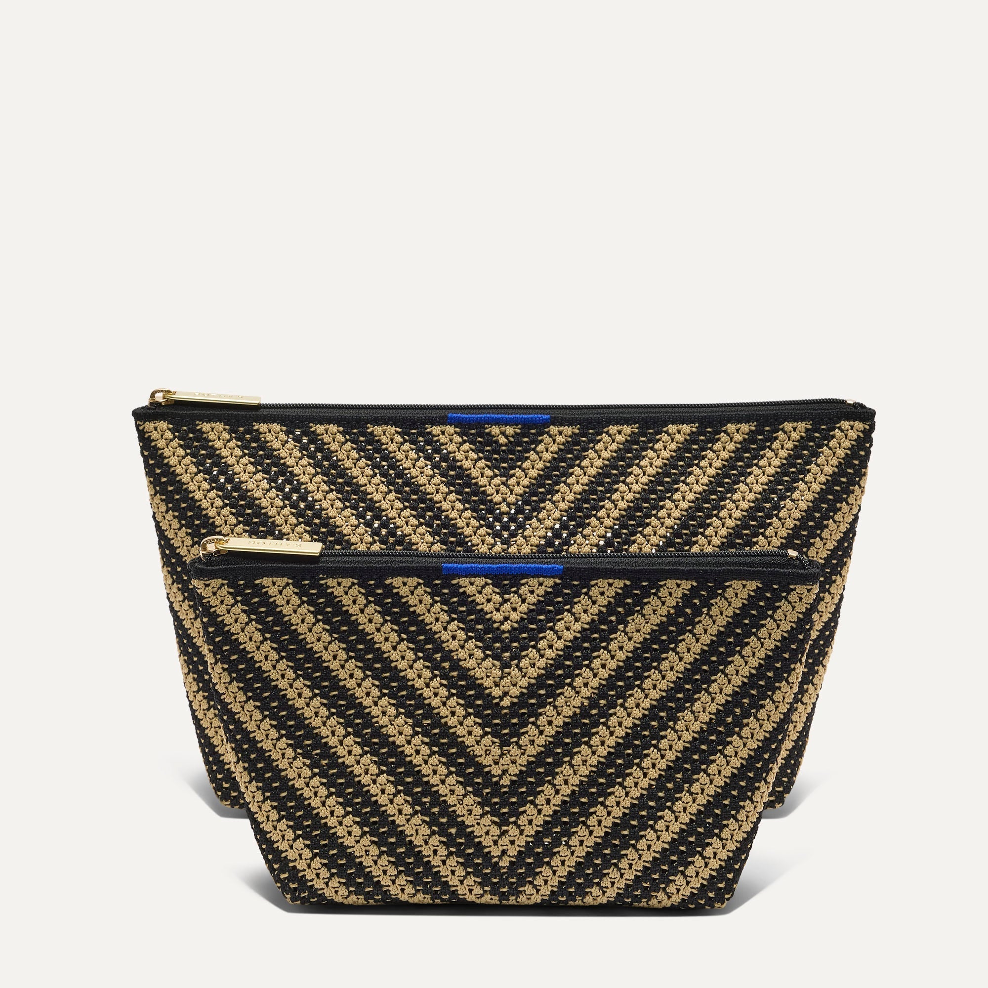 The Travel Pouch Set - Toffee Chevron