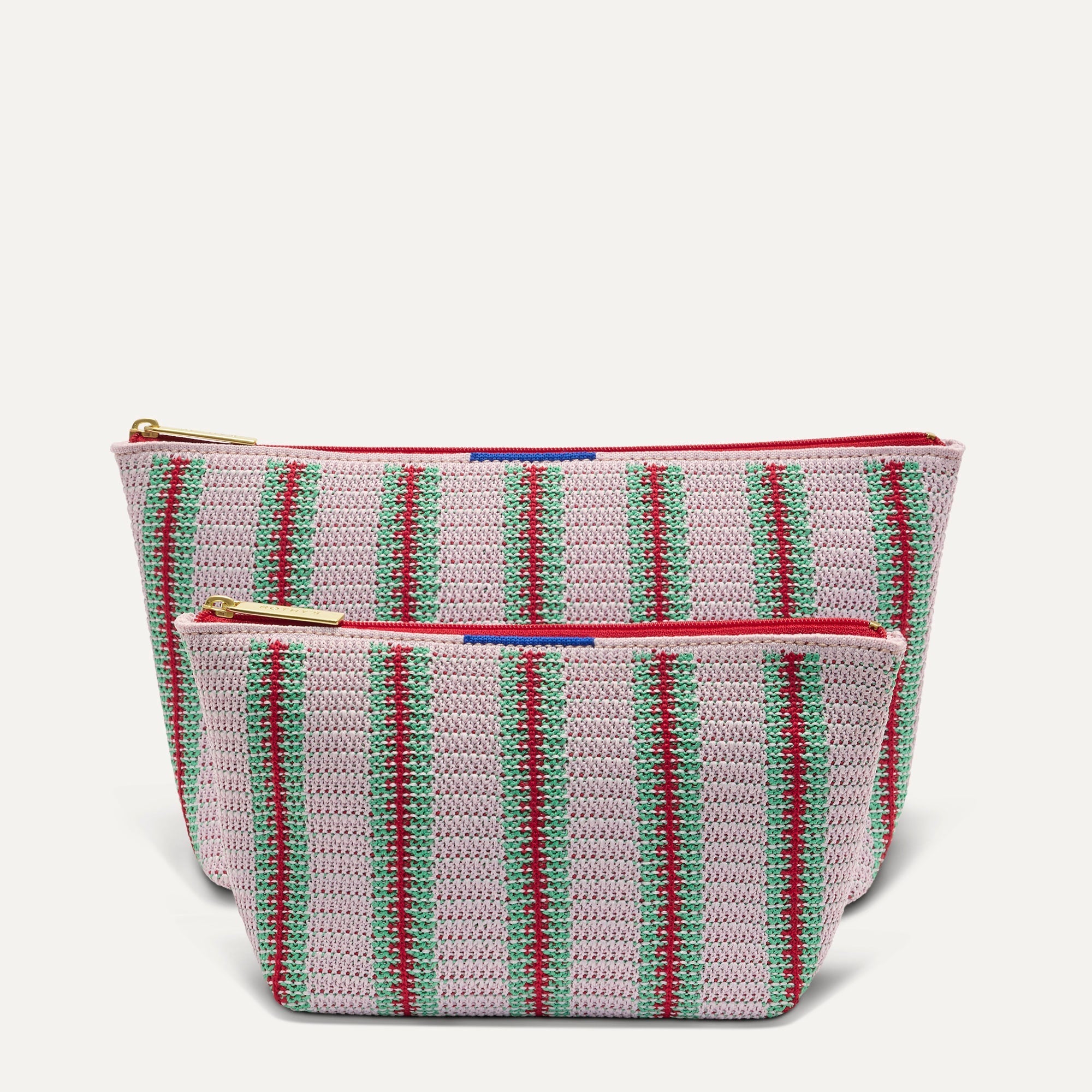 The Travel Pouch Set - Watermelon Market Stripe