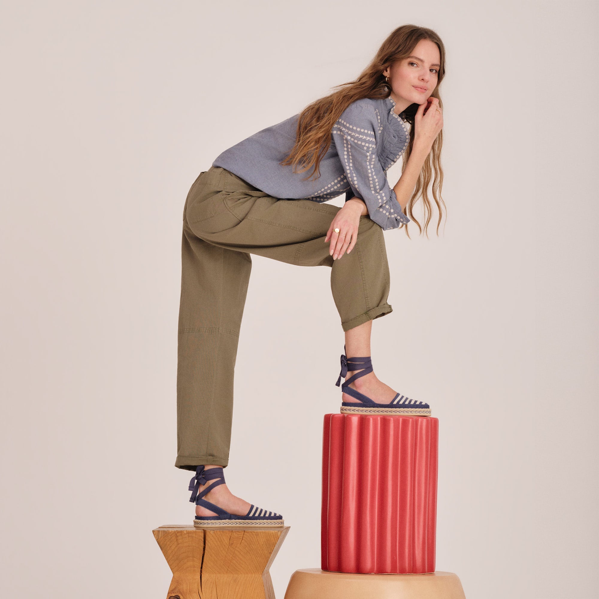 The D'Orsay Espadrille - Deep Sea Stripe