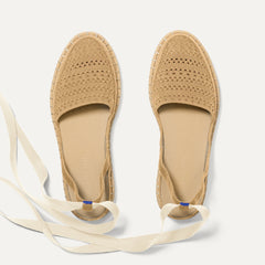 The D'Orsay Espadrille - Camel Crochet
