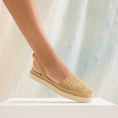 The D'Orsay Espadrille - Camel Crochet