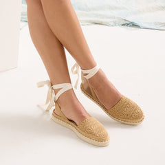 The D'Orsay Espadrille - Camel Crochet