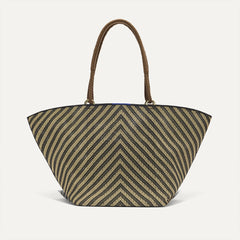 The Summer Tote - Toffee Chevron