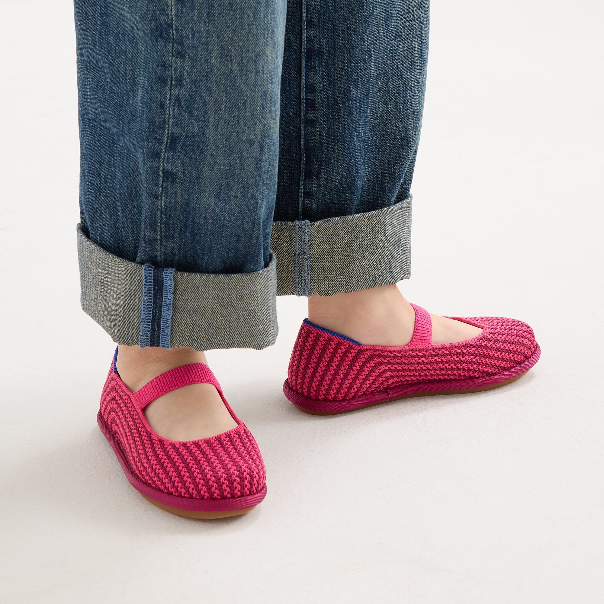 The Mini Mary Jane (for Kids) - Raspberry Stripe