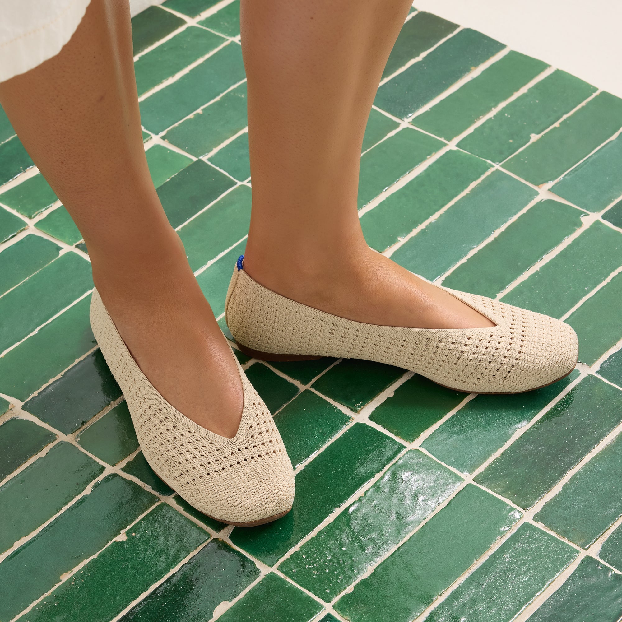 The Max Square Ballerina - Off White Mesh